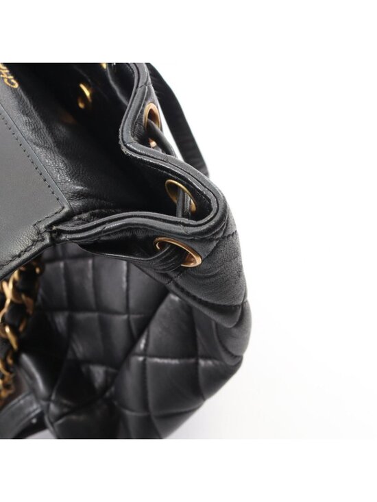 Chanel Backpack Quilted Black Lambskin Double Turnlock Chain main image 10